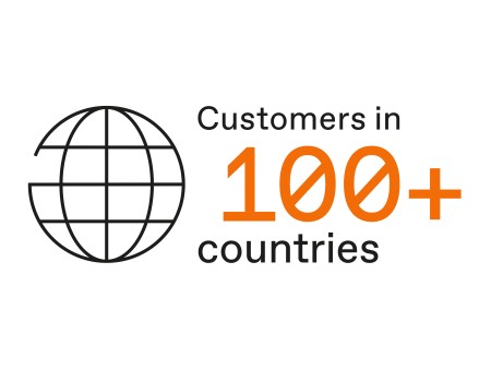 Customers in 100+ countries